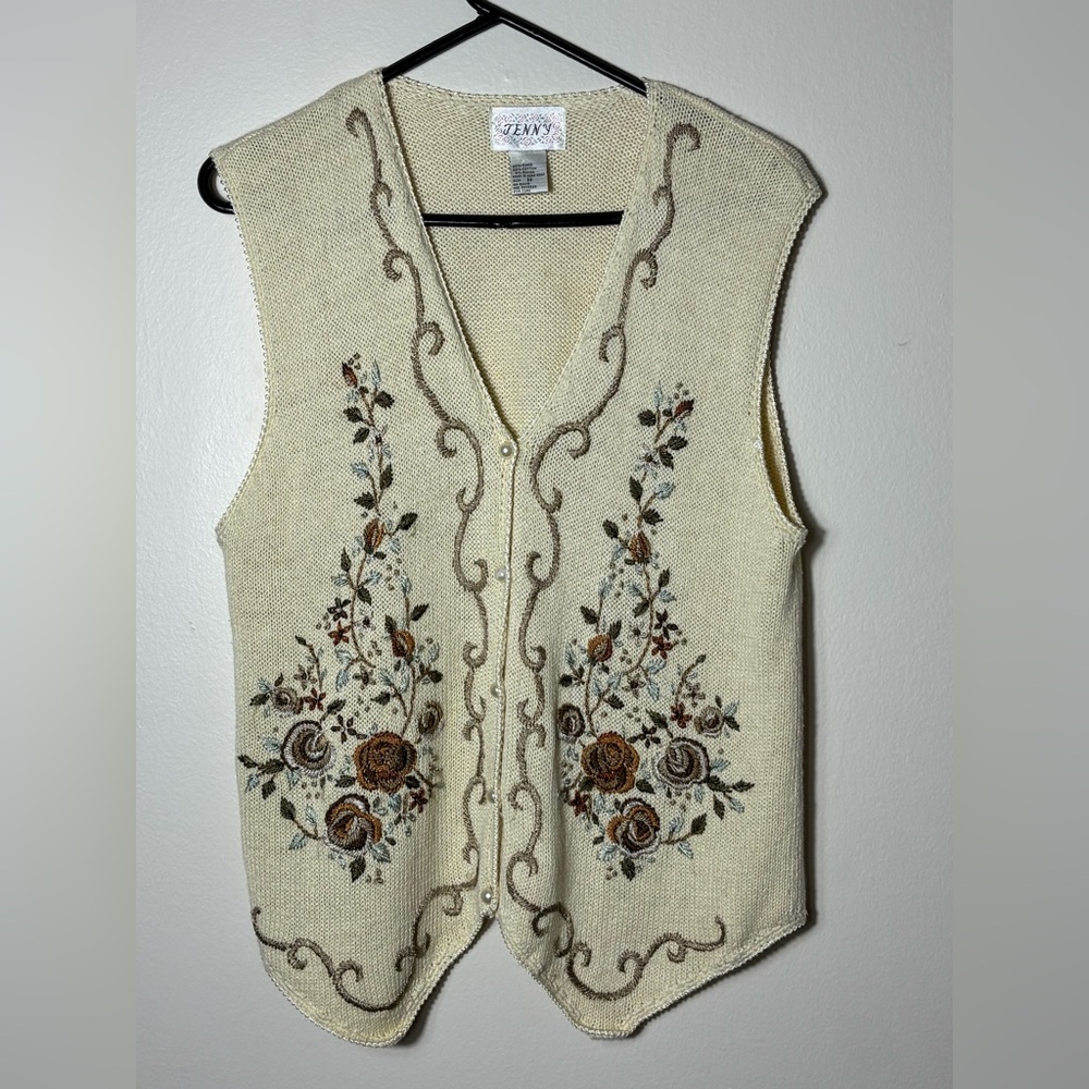 Vintage Jenny Embroidered Floral Sweater Vest